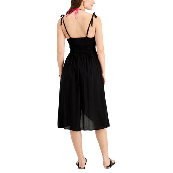 Miken Juniors Smocked Midi Dress Cover Up I7187P380 Black XS - Picture 7 of 8